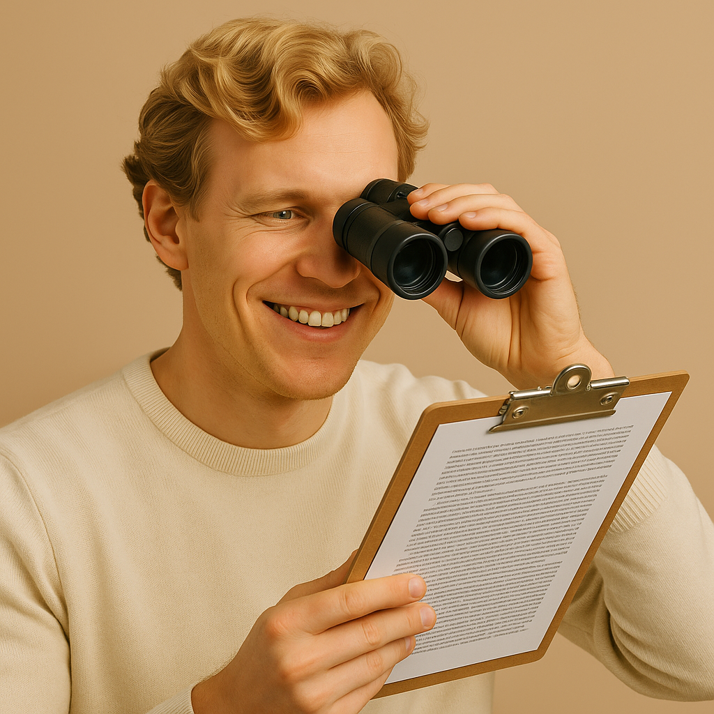 Paul9 looking through binoculars